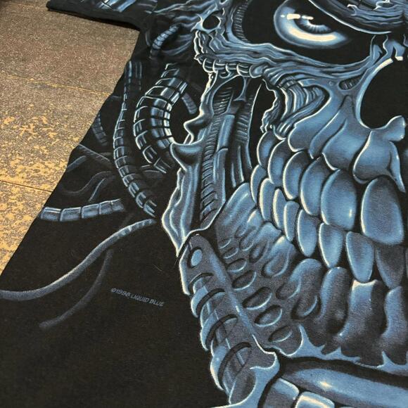 Vintage Liquid Blue Terminator All Over Print T Shirt 1998 - Picture 2 of 5